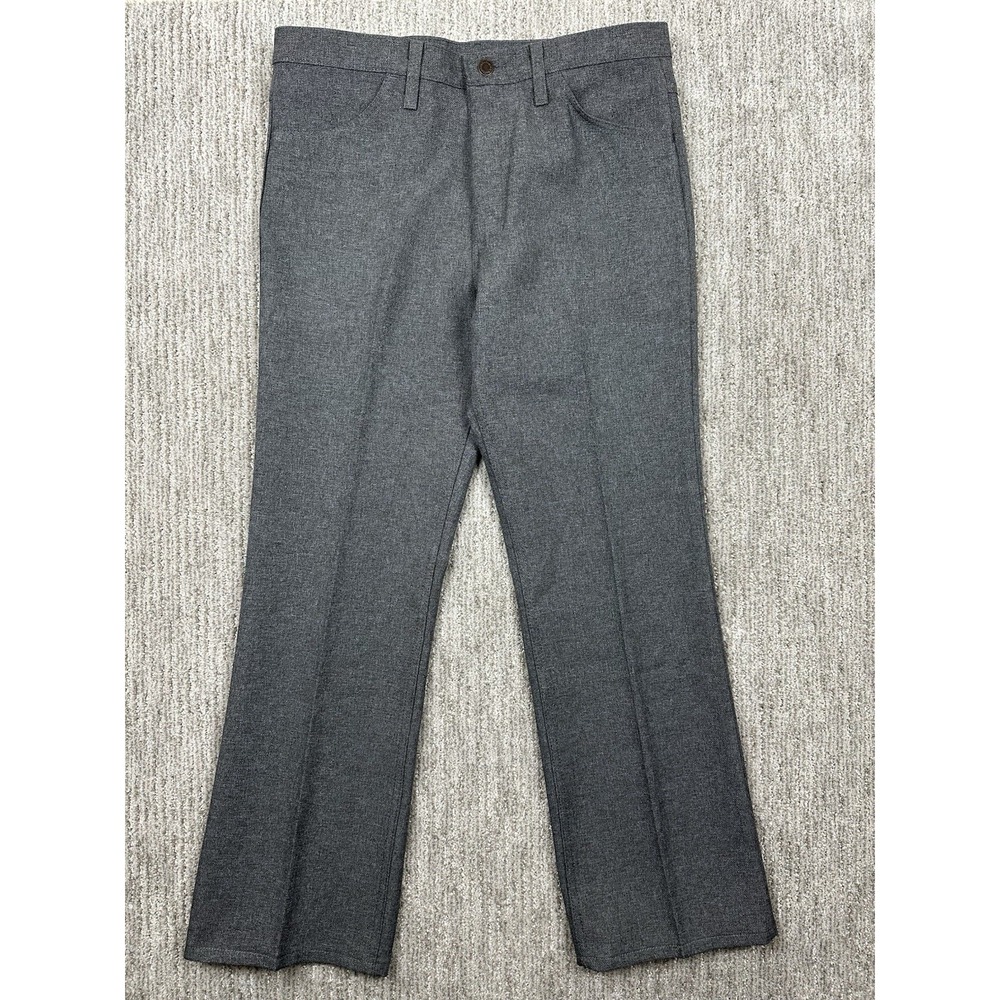 NWT Wrangler Men 35x30 Heather Gray Polyester Wrancher Dress Pants Boot 82HG